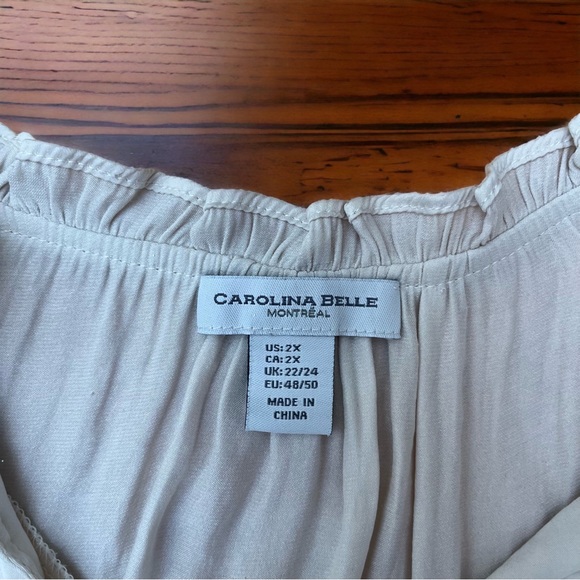 [2X] SUMMER SLEEVELESS BLOUSE Ivory Beige Lightweight - Picture 7 of 7